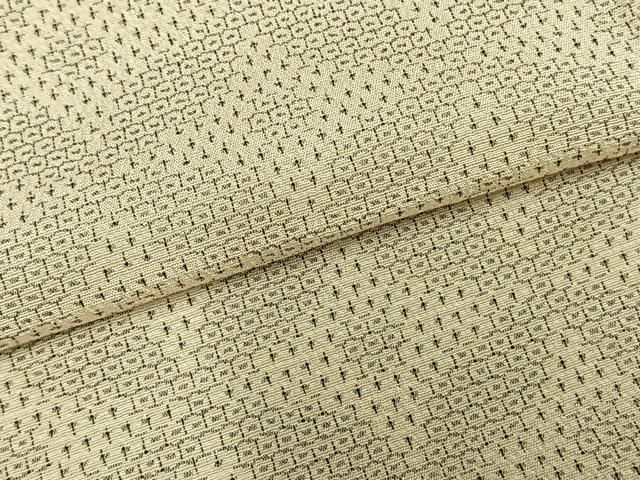  平和屋着物 本塩沢 単衣 110亀甲 七宝文 正絹 fy 紬 着物