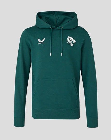 期間限定通販。 カストレ ラグビー レスター タイガース 2025 2026 トラベル ブラッシュド バック パーカー 濃緑 ダーク グリーン 公式モデル 日本未発売 【80％以上割引】