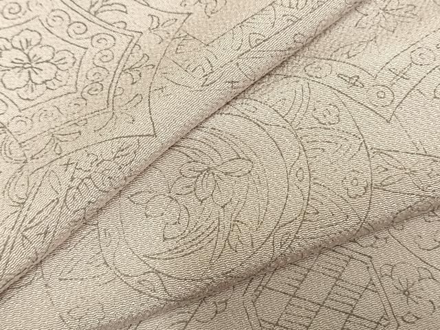 平和屋着物 上質な小紋 単衣 色紙花丸文 鬼しぼ縮緬 正絹 fy