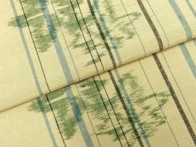  平和屋着物 上質な紬 単衣 舞葉文 正絹 fy 紬 着物