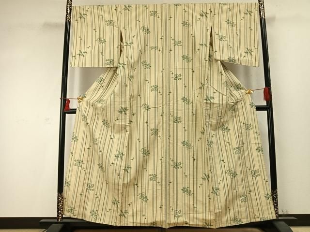 平和屋着物 上質な紬 単衣 舞葉文 正絹 fy