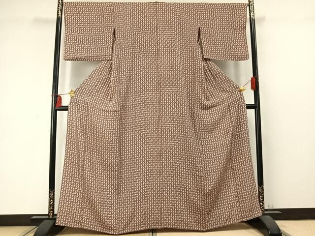 平和屋着物 上質な小紋 単衣 陶器文 正絹 fy