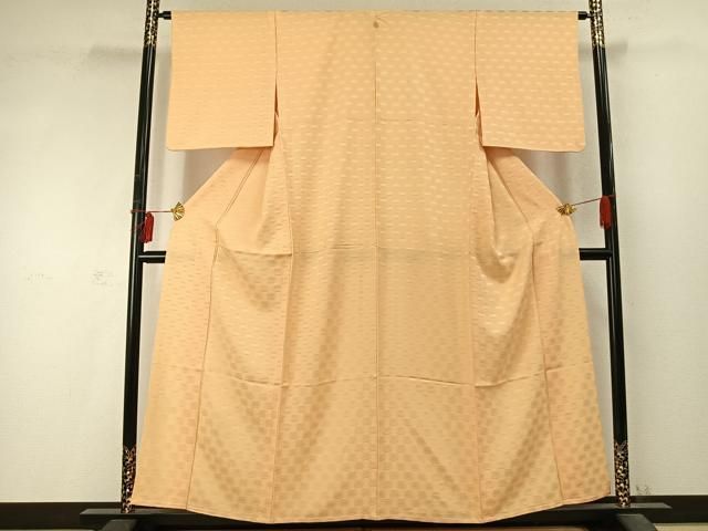 平和屋着物 上質な色無地 単衣 亀甲地紋 雄黄色 正絹 fy