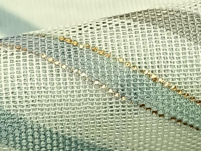 平和屋着物▽訪問着　無双　紗袷　紗×紗　抽象文様　金彩　正絹　逸品　AABD0291fy 平和屋着物▽訪問着 無双 紗袷 紗×紗 抽象文様 金彩 正絹