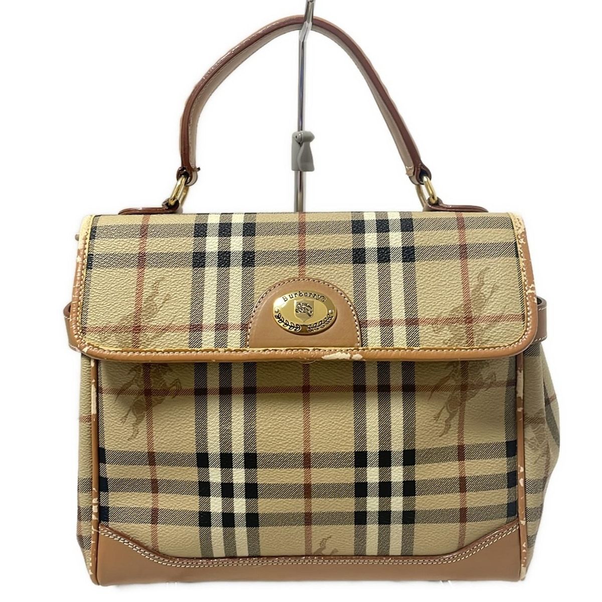 Burberry s バーバリーズ ハンドバッグ ベージュ×ブラウン×マルチ チェック柄