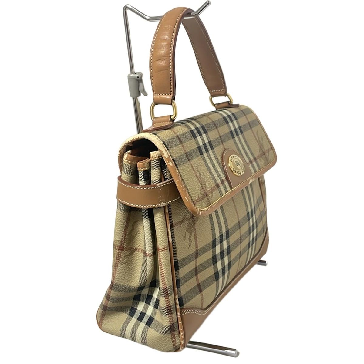 Burberry s バーバリーズ ハンドバッグ ベージュ×ブラウン×マルチ チェック柄