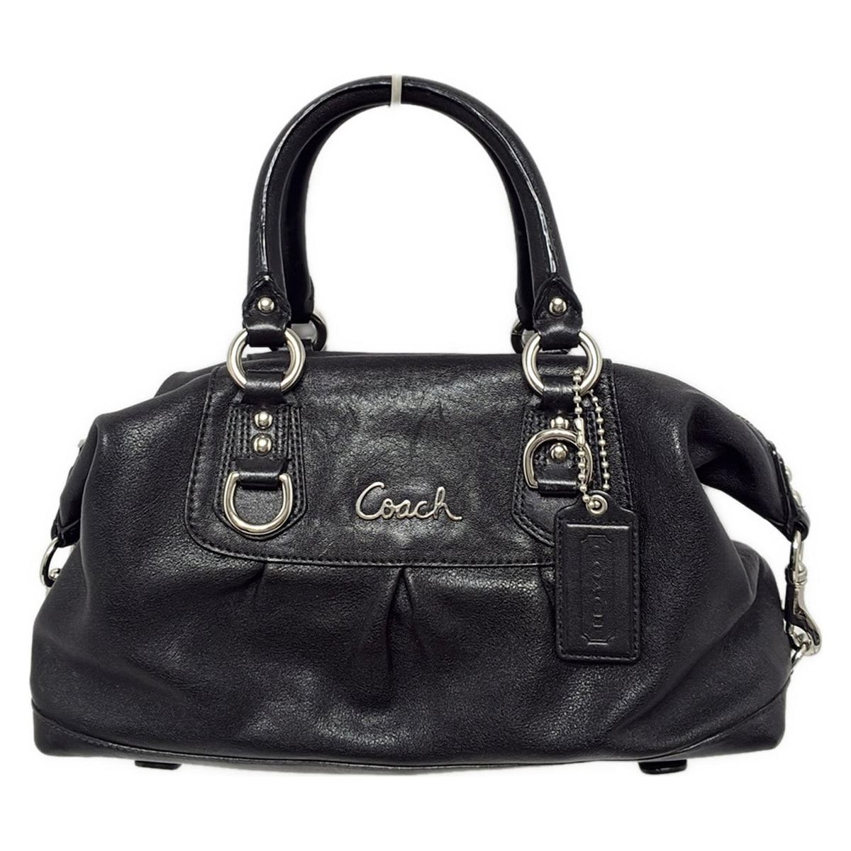 COACH コーチ ハンドバッグ アシュレイレザーサッチェル F15445 黒 レザー