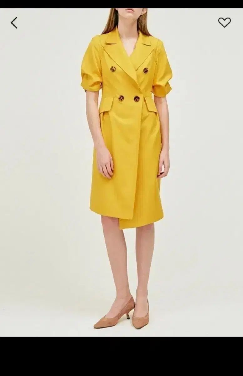 ハンサム TIME 半袖 ダブルボタン イェロー ONE PIECE