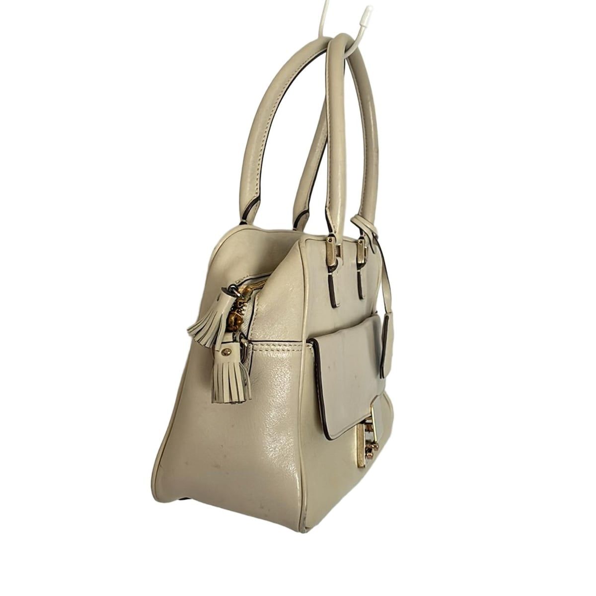 Anya Hindmarch アニヤハインドマーチ ハンドバッグ カーカー ベージュ レザー