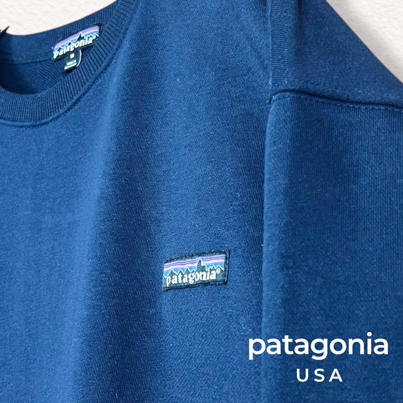 patagonia】パタゴニア スウェット トレーナー ネイビー M 美品 ロゴ