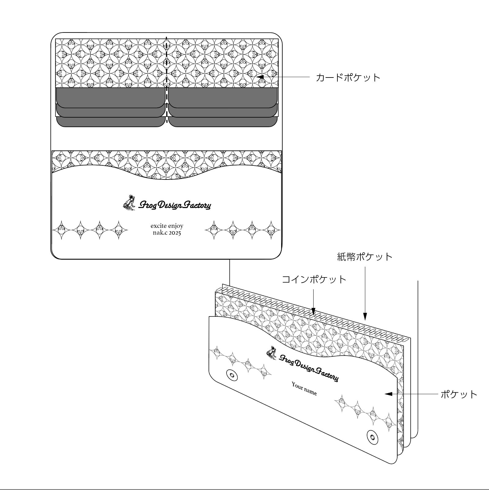 【mar.k様用】ロングウォレット 髑髏混 長財布 スカル | alcw メンズ長財布 グローハイパー