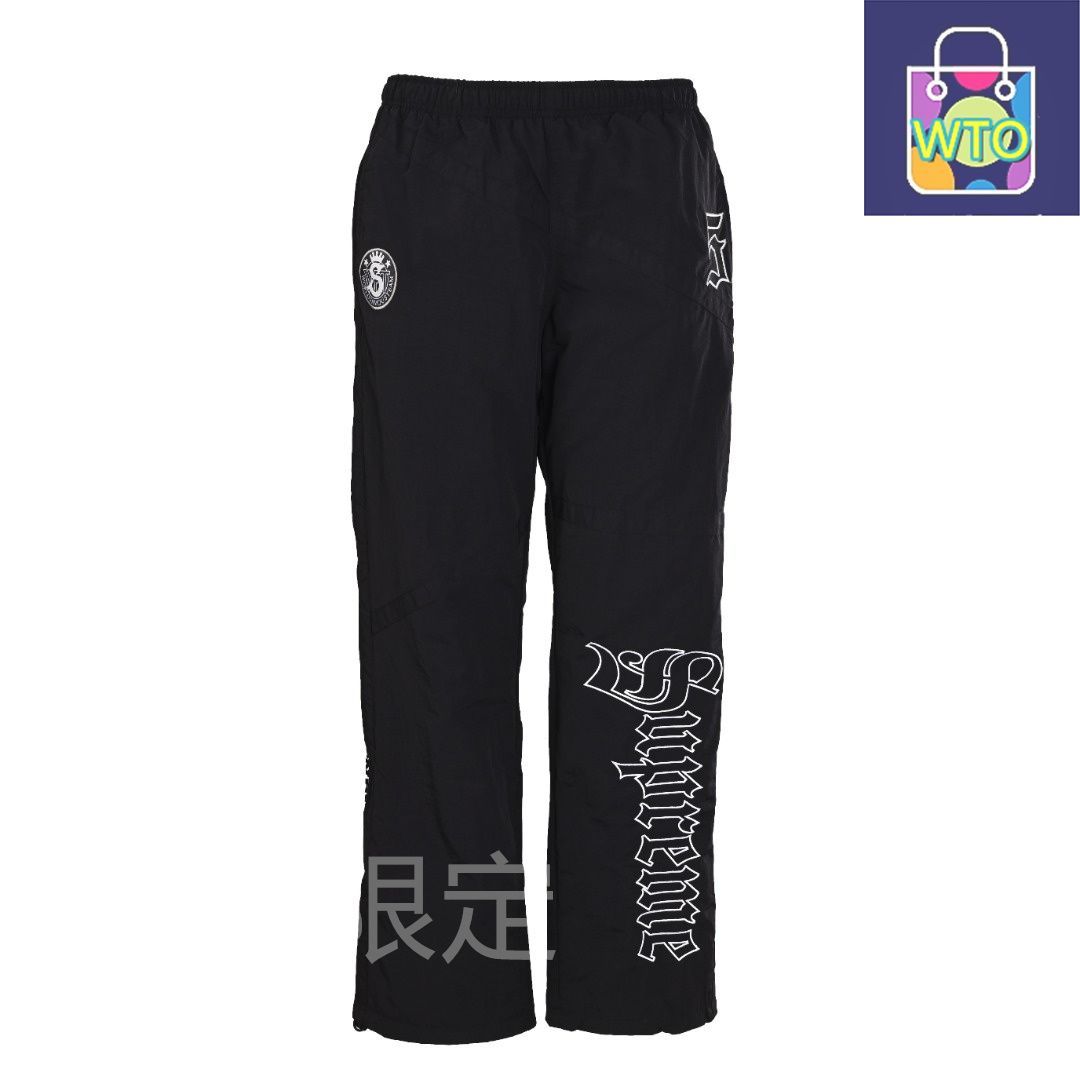 今日 Supreme シュプリーム イングリッシュトラックパンツシリーズ 多ヶ所刺繍 YKKジッパー