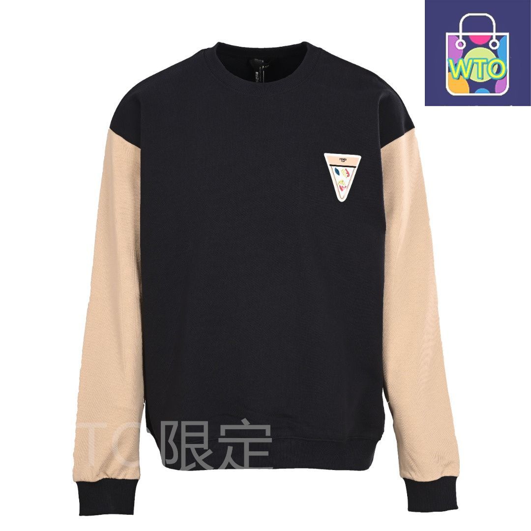 今日 Fendi フェンディ 逆三角形プリントパッチワークニットセーター メルトダウンプリント加工