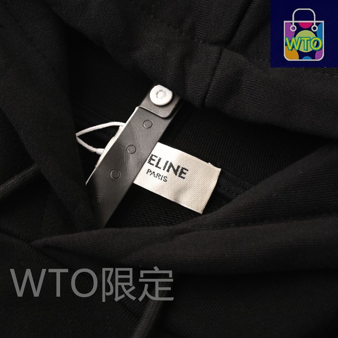  今日 Celine セリーヌ ロゴプリントパーカー 高品質無塵布生地 三つ折り財布 折り財布