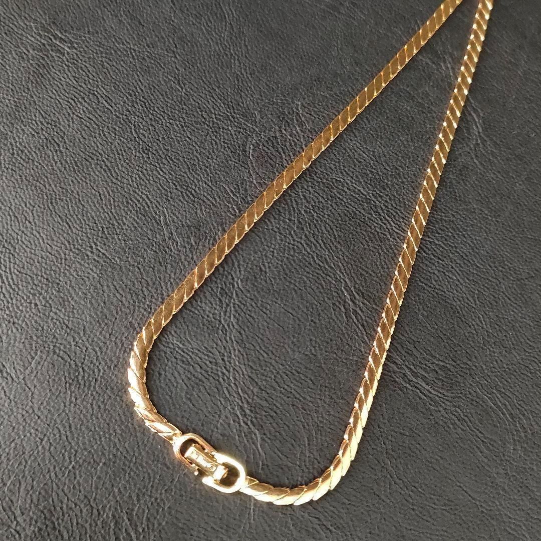 美品✨Dior ディオール 大ぶり デザイン ネックレス スネークチェーン 747-22 極美品 Christian Dior クリスチャン ディオール スネーク