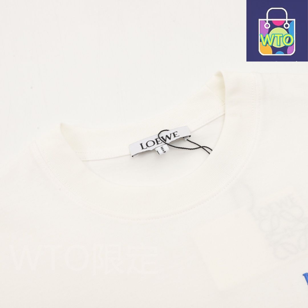  今日 Loewe ロエベ クラシックシリーズ 位置違いロゴ小刺繍ロングスリーブTシャツ 小サイズ立体刺繍加工アウター トップス トップス バレエ