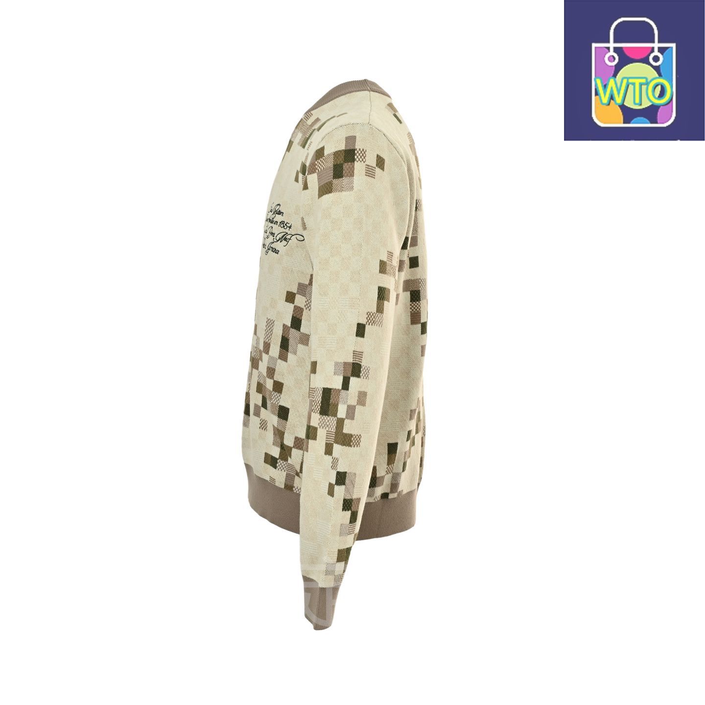 今日 Louis Vuitton ルイ ヴィトン カモフラージュモザイクニットセーター 60番手精梳棉混紡素材アウター トップス