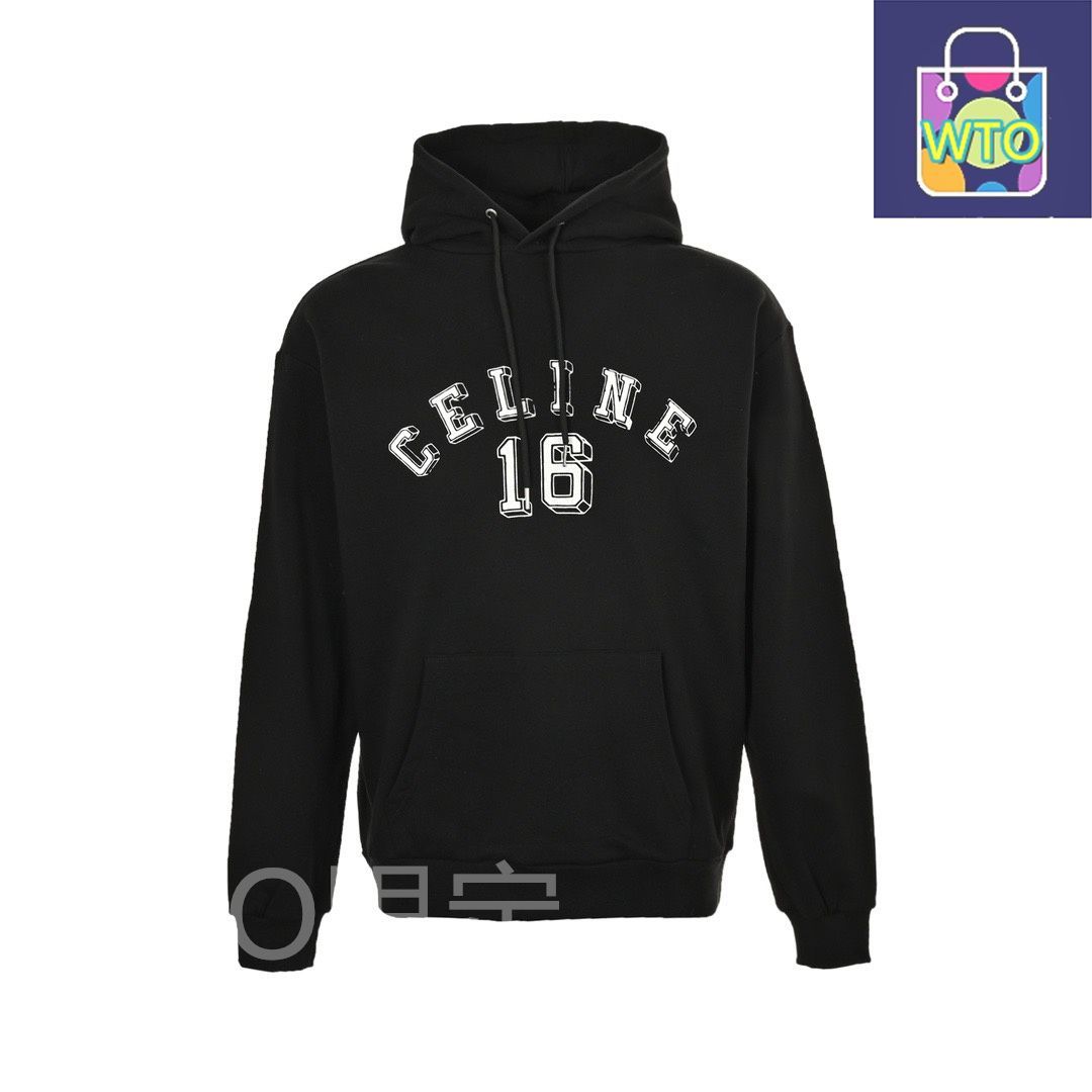 今日 Celine セリーヌ 24Fw レタープリントフード付きスウェット 高克重無塵布素材アウター トップス