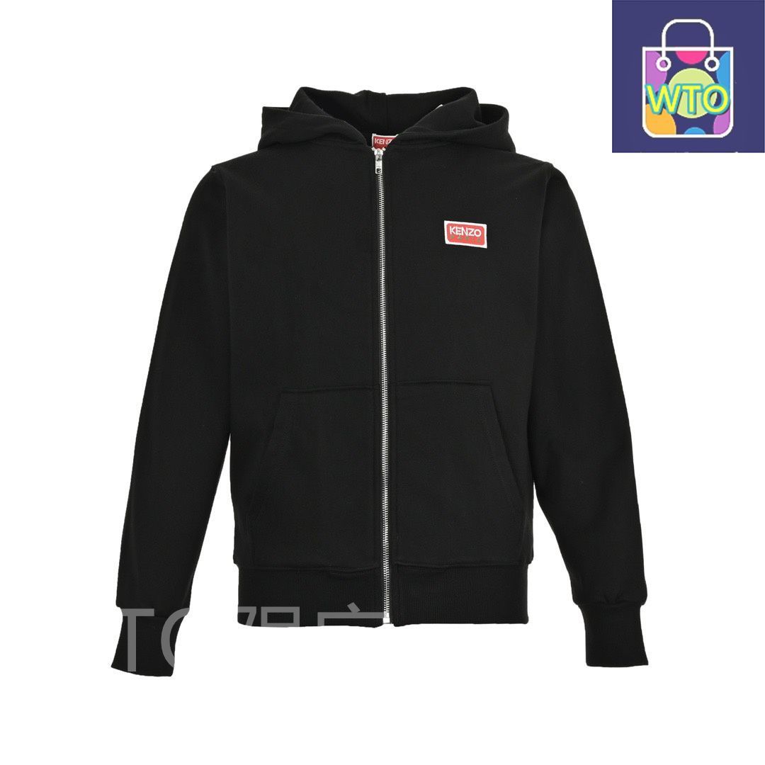 今日 Kenzo ケンゾー 23FWロゴ付きフード付きジッパースウェットシリーズ 450g全棉軽抓毛素材YKKジッパー使用アウター トップス