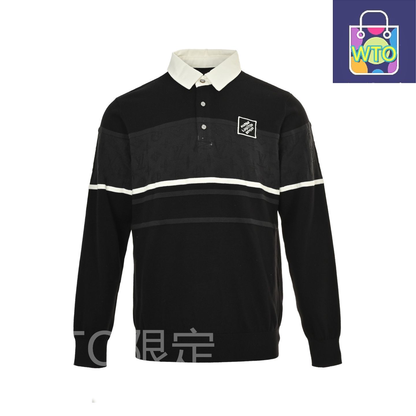 今日 Louis Vuitton ルイ ヴィトン 暗地柄接ぎ目ジャカード POLO スウェット 40 番手精梳棉素材アウター トップス