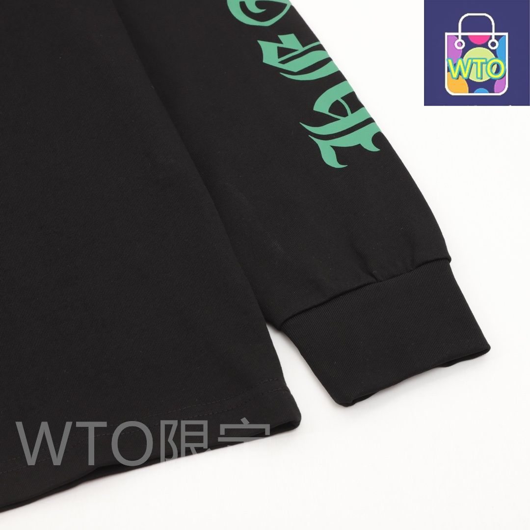 緑クロスファントムプリントロングスリーブTシャツ 280g双糸綿素材アウター