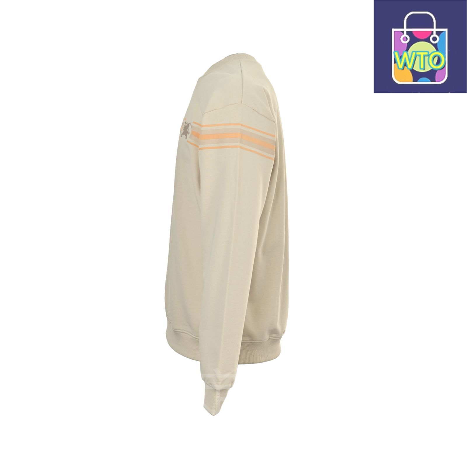 今日 Burberry バーバリー 戦馬ロゴ刺繍横縞丸襟スウェット 客供毛圈編み綿素材アウター トップス