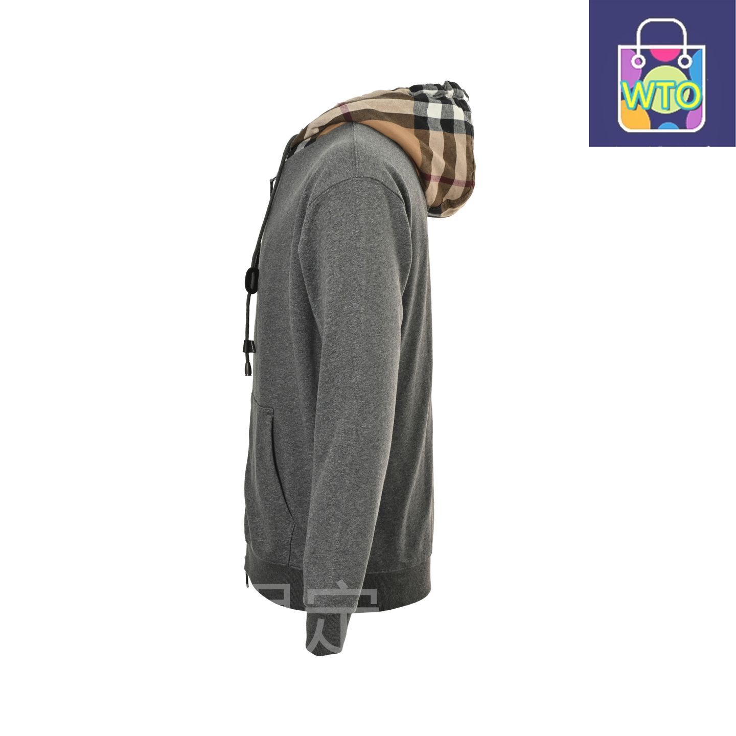 今日 Burberry バーバリー 接ぎ目チェックフードジッパージャケット 毛圈素材アウター トップス