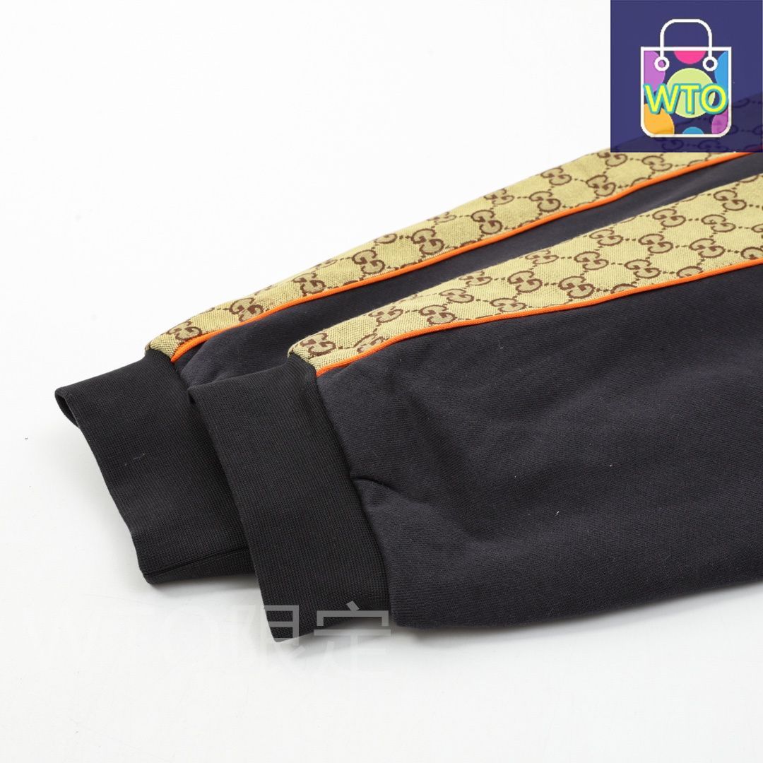 綿製魚鱗地素材と ブロック縁取り加工パンツ