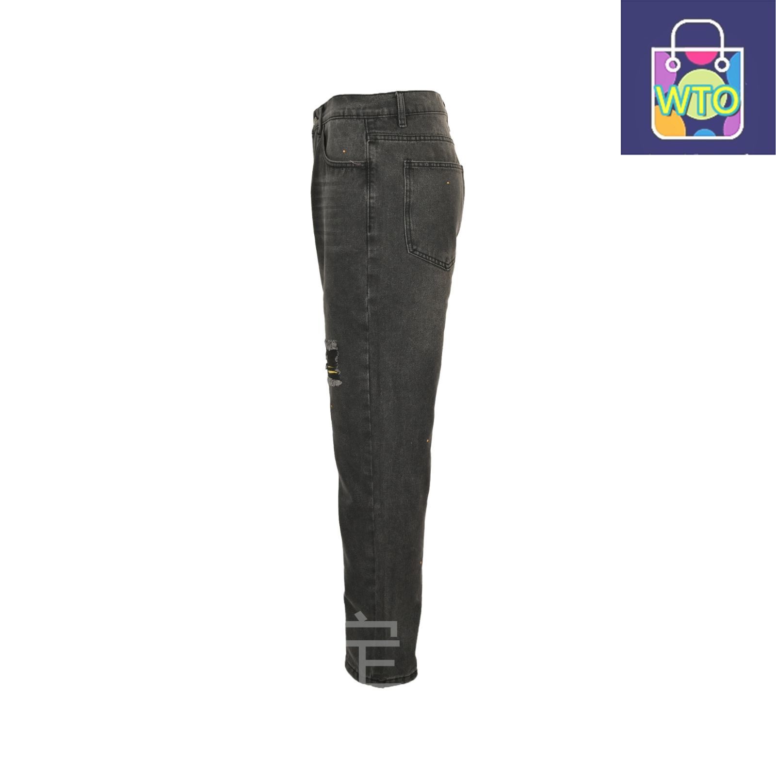 今日 Drew House ドリューハウス スマイル破れ水洗スプラッシュジーンズ 手作りデストロイド加工パンツ