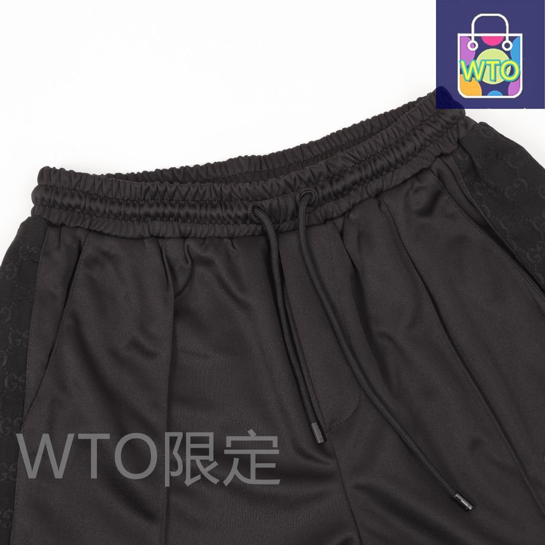 品質を保証! 今日 Gucci グッチ 24FWロゴカットアウト刺繍ハーフジッパースクールウェアセット長 客供平織ポリエステルコットン素材パンツ