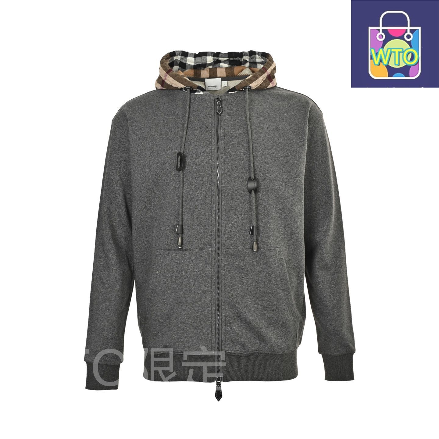 今日 Burberry バーバリー 接ぎ目チェックフードジッパージャケット 毛圈素材アウター トップス