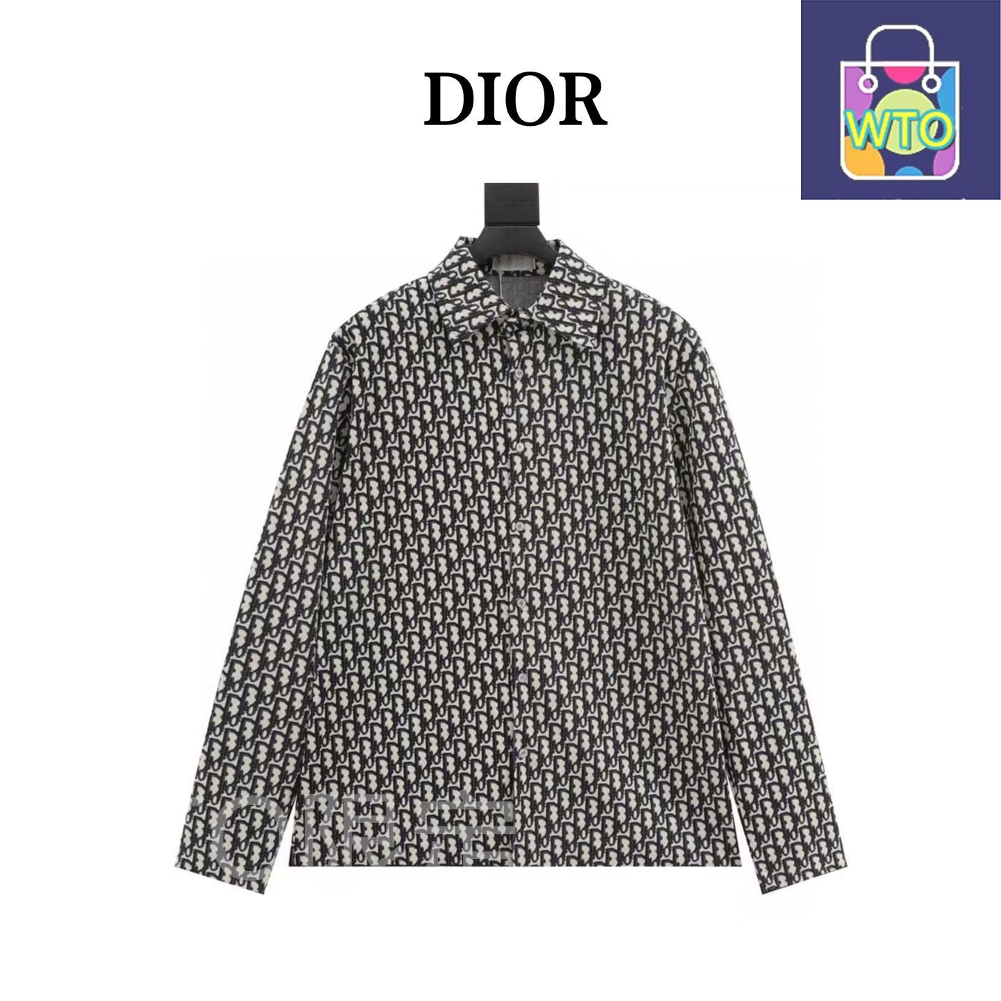 今日 Dior ディオール CDモノグラムフルプリントジャカードロングスリーブシャツ 高弾性高密度ジャカード素材
