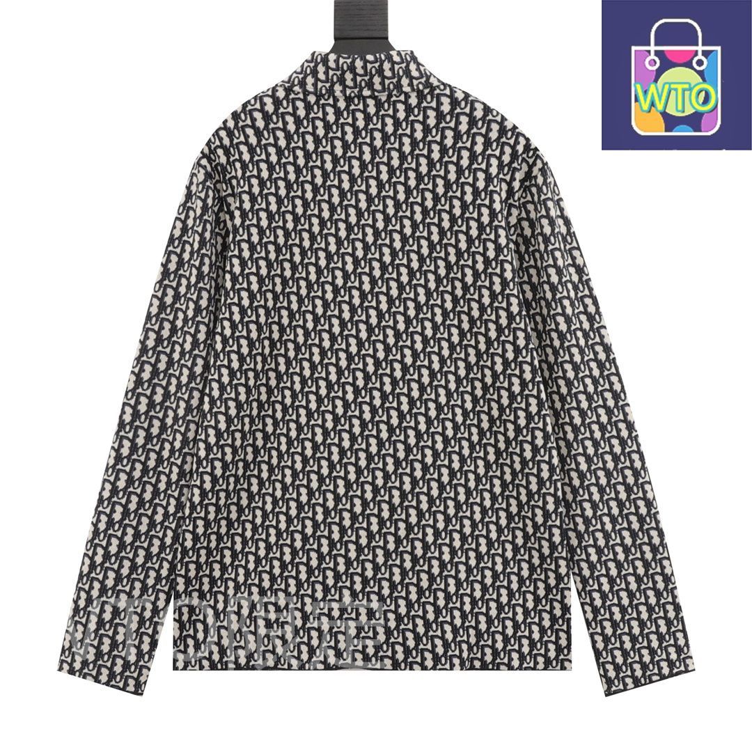 今日 Dior ディオール CDモノグラムフルプリントジャカードロングスリーブシャツ 高弾性高密度ジャカード素材