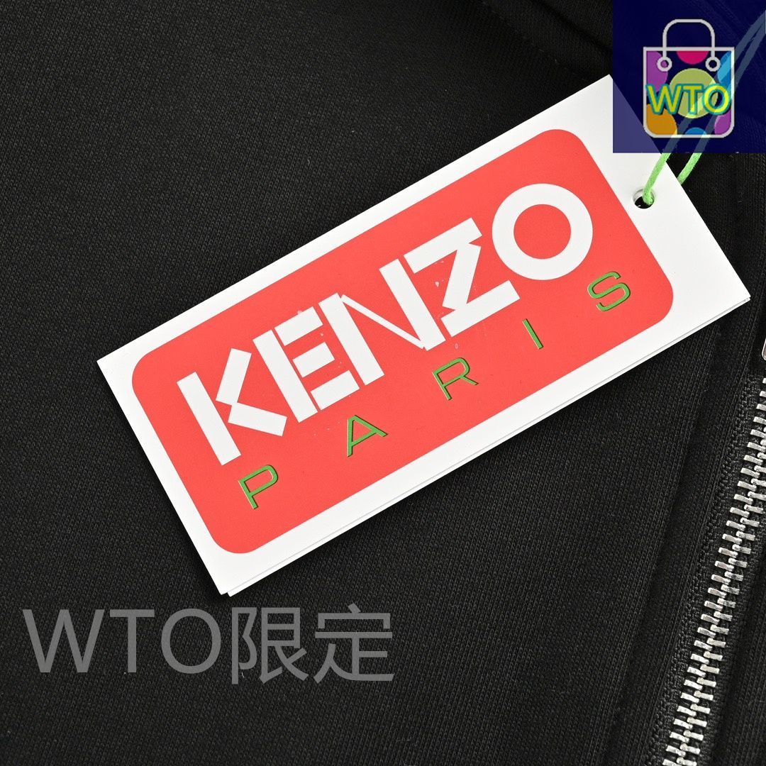  今日 Kenzo ケンゾー 23 FWロゴ付きフード付きジッパースウェットシリーズ 450 g全棉軽抓毛素材YKKジッパー使用アウター トップス トップス バレエ