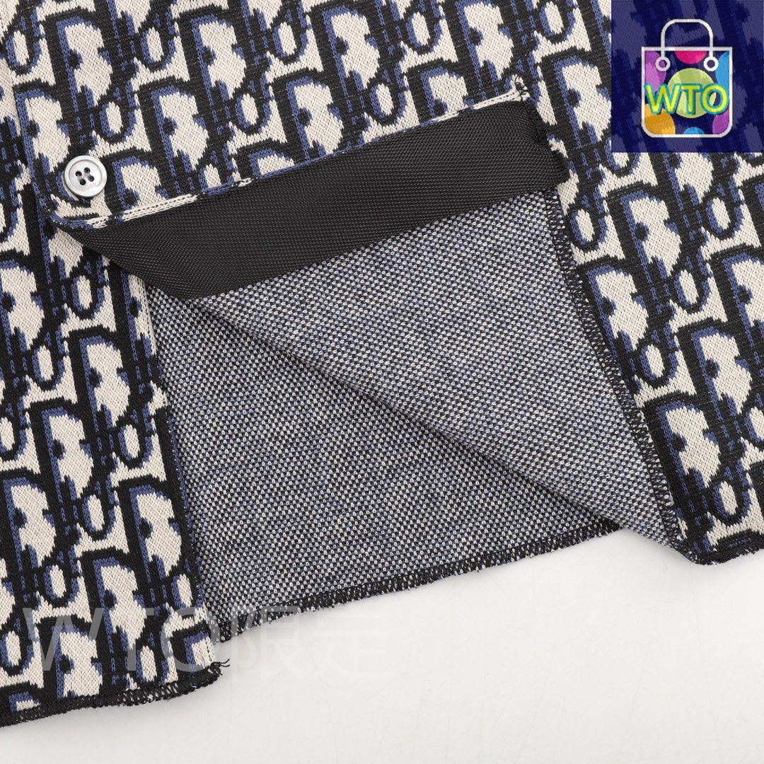 CDモノグラムフルプリントジャカードロングスリーブシャツ