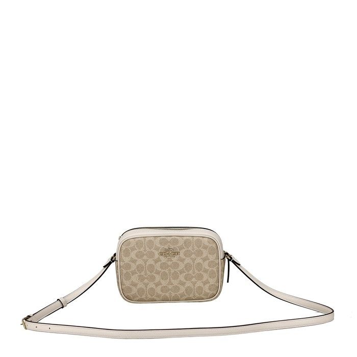 コーチ COACH ジェイミー カメラバッグ CZ186 IMXDM 2025 AW サンド シグネチャーキャンバス チョーク レザー ゴールド金具