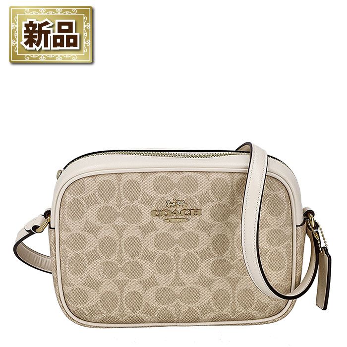 コーチ COACH ジェイミー カメラバッグ CZ186 IMXDM 2025 AW サンド シグネチャーキャンバス チョーク レザー ゴールド金具
