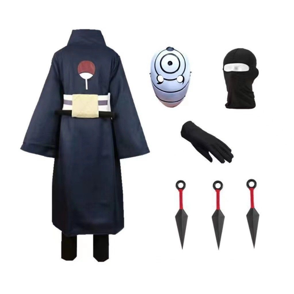 「NARUTOコスプレ衣装　うちはオビト（帯土） フルセット ハロウィン用」 新品未使用 NARUTO ナルト 宇智波帯土 コスプレ衣装 白面具付き フル