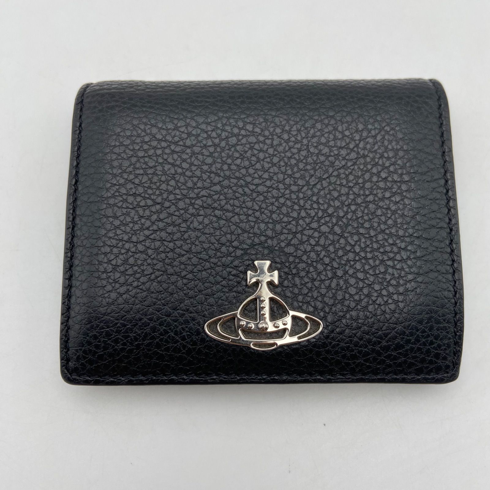 Vivienne Westwood ヴィヴィアンウエストウッド 二つ折り財布 ブラック レザー ME 76-2825