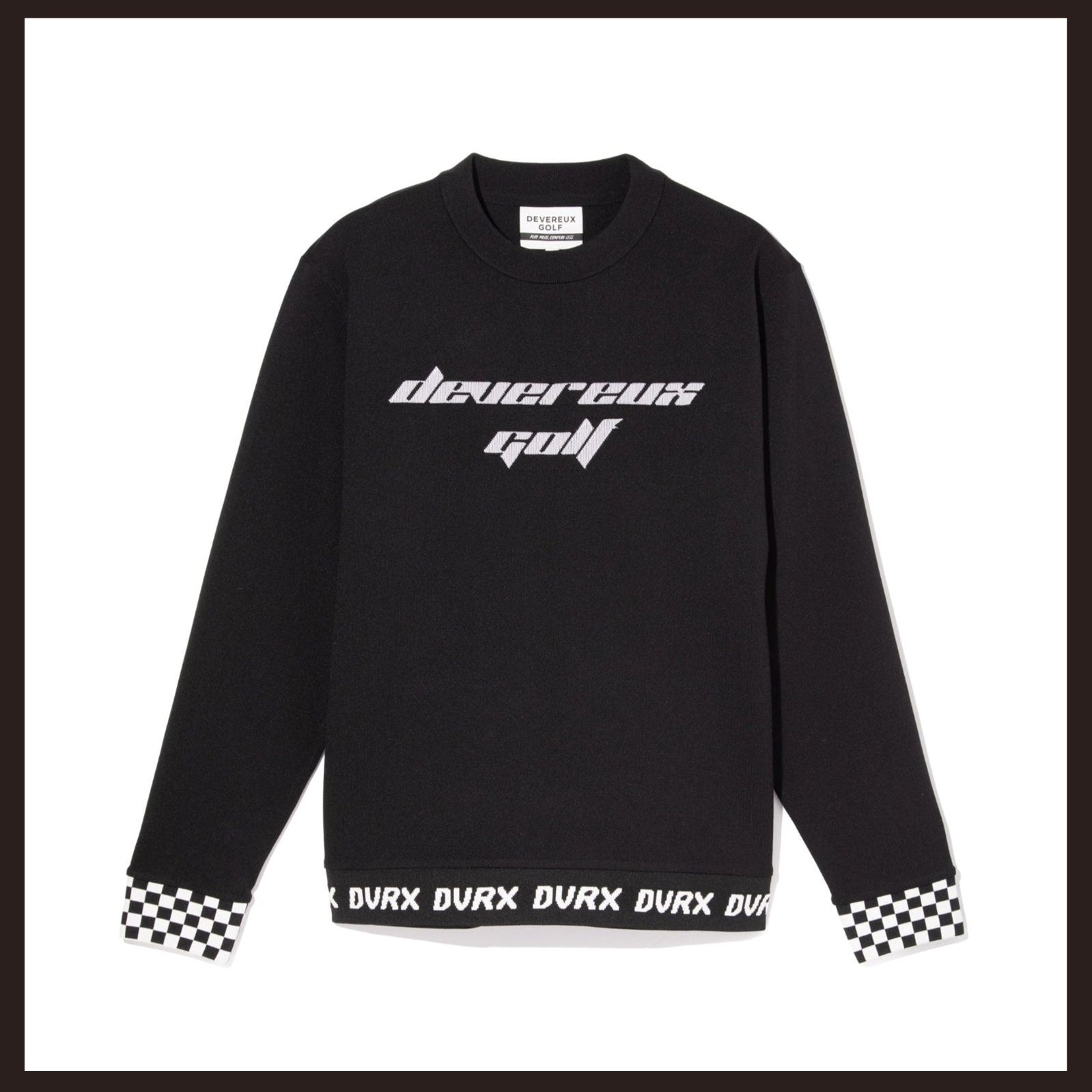 DEVEREUX GOLF デヴァローゴルフ チェッカーリブニット S ブラック
