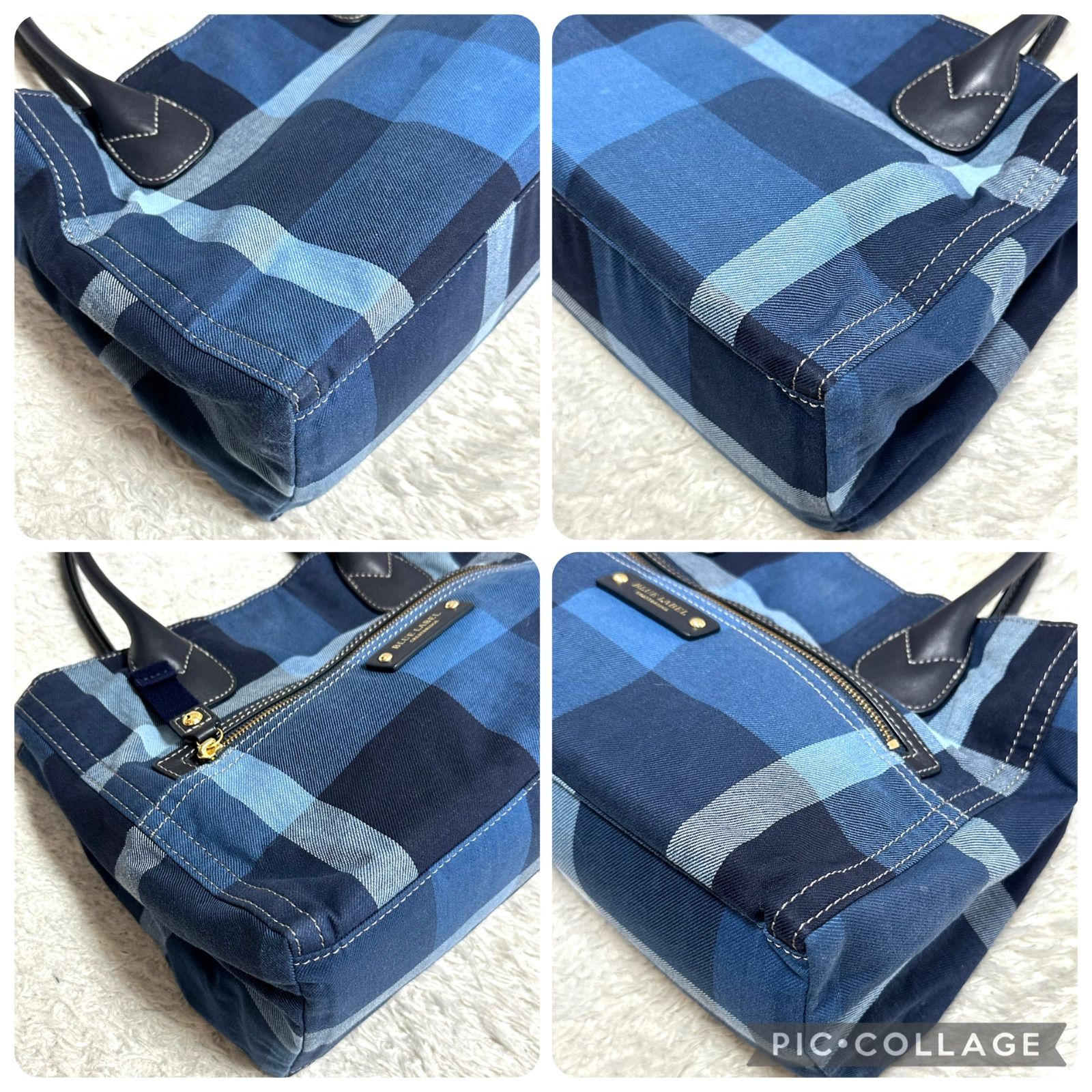 美品★BLUE LABEL CRESTBRIDGE 2way ハンドバッグ 良品】BLUE LABEL CRESTBRIDGE ブルーレーベルクレストブリッジ 2way