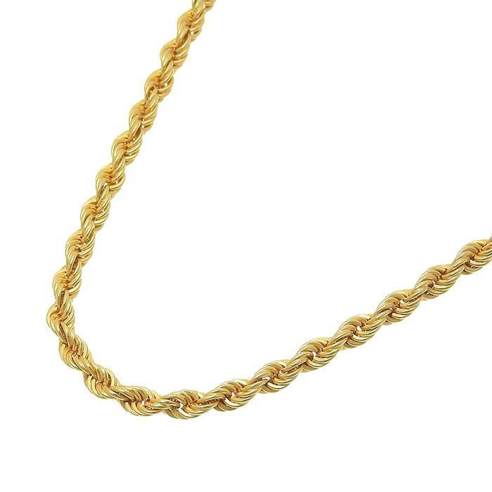 ツイストロープ チェーン ネックレス K18YG 750 イエローゴールド 45.5