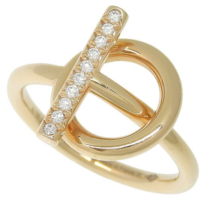 HERMES エルメス エシャペ ダイヤ リング PM K18PG 750 ピンクゴールド