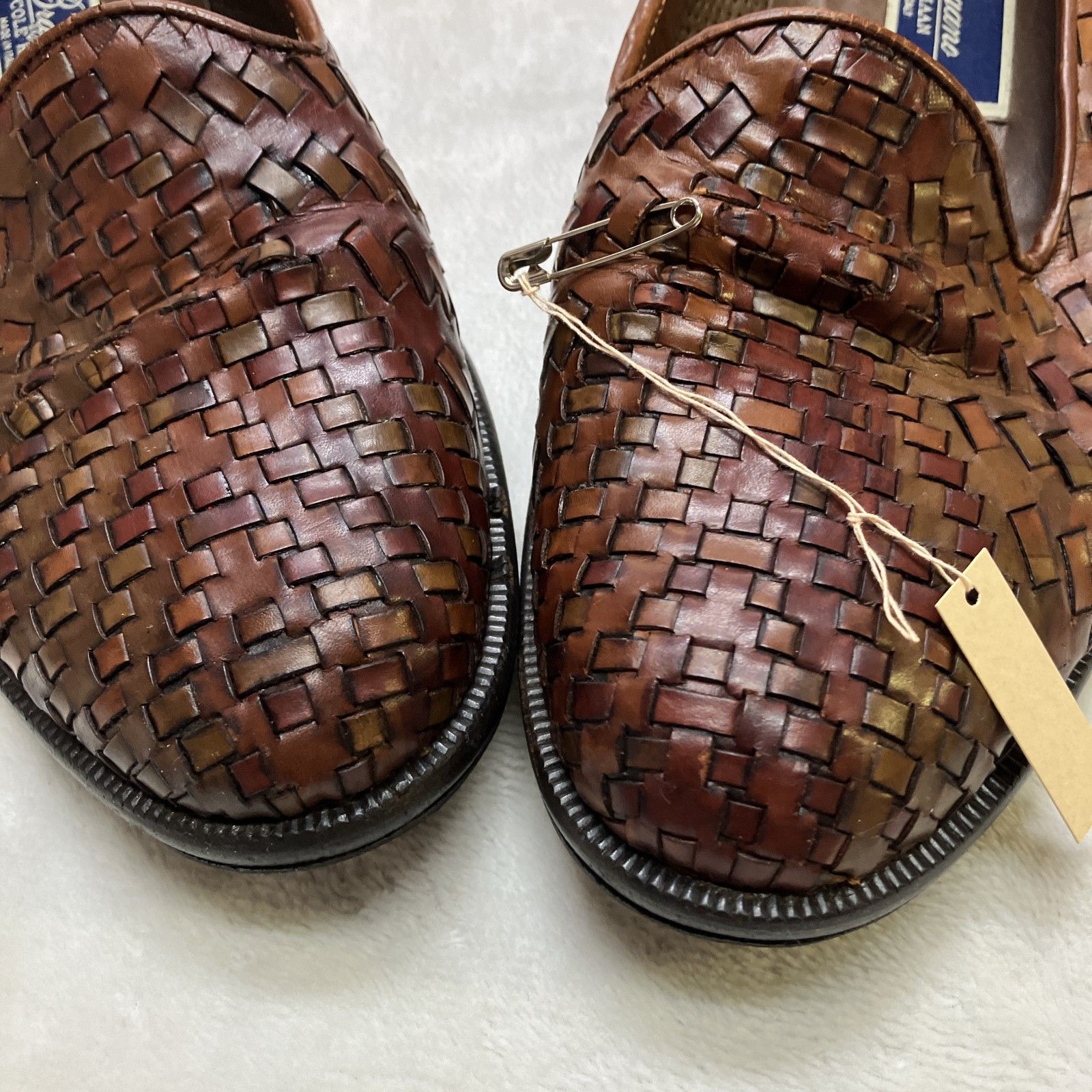 COLE HAAN】Brogano イタリア製 編み込みレザー ローファー ブラウン