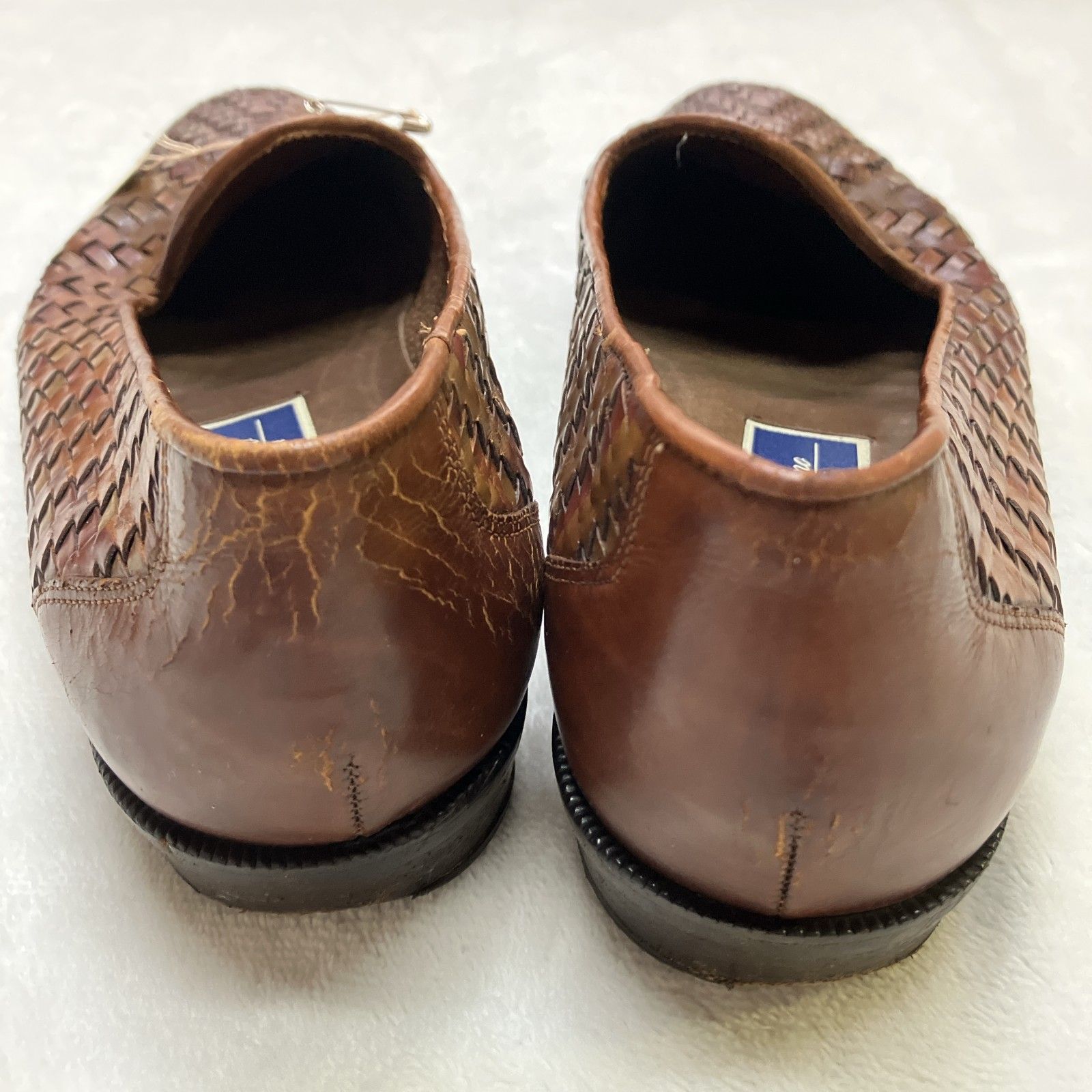 COLE HAAN】Brogano イタリア製 編み込みレザー ローファー ブラウン