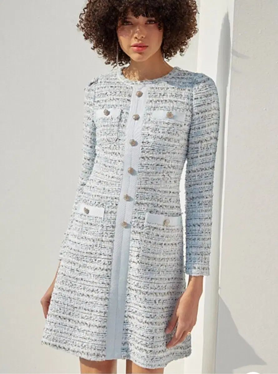 SATIN シャ틴 ツイード ワンピース