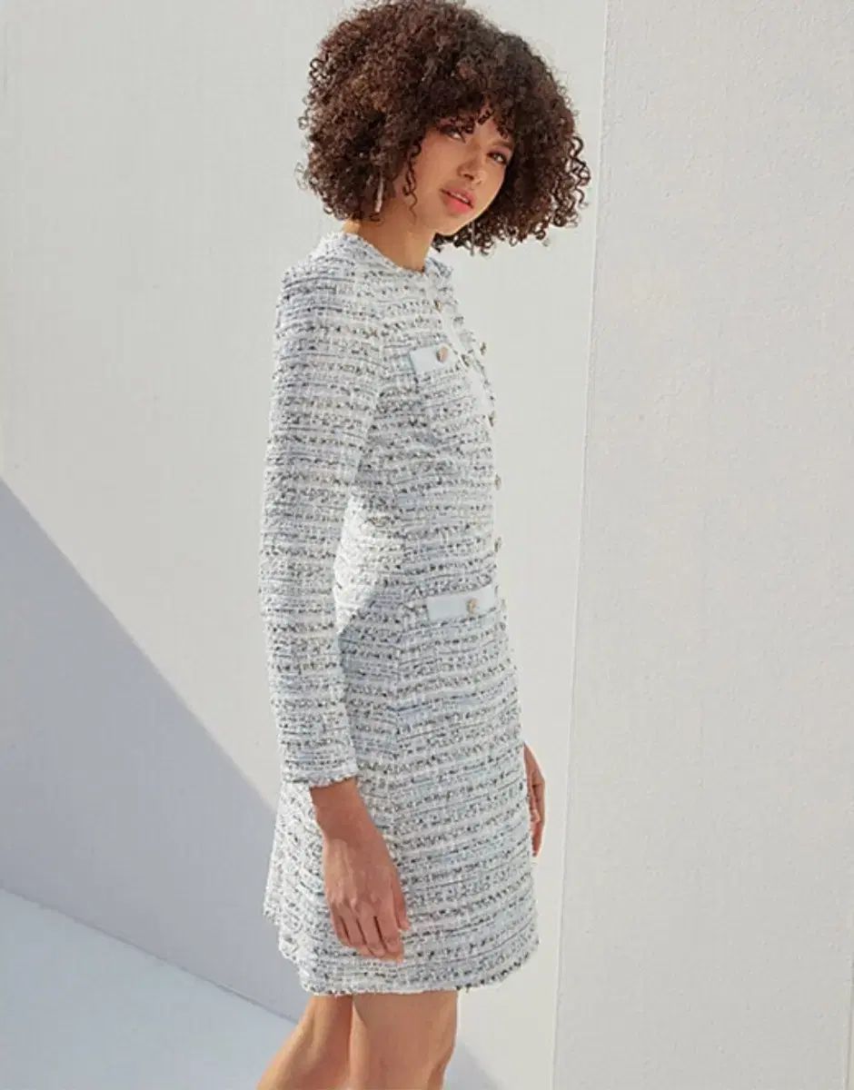 SATIN シャ틴 ツイード ワンピース