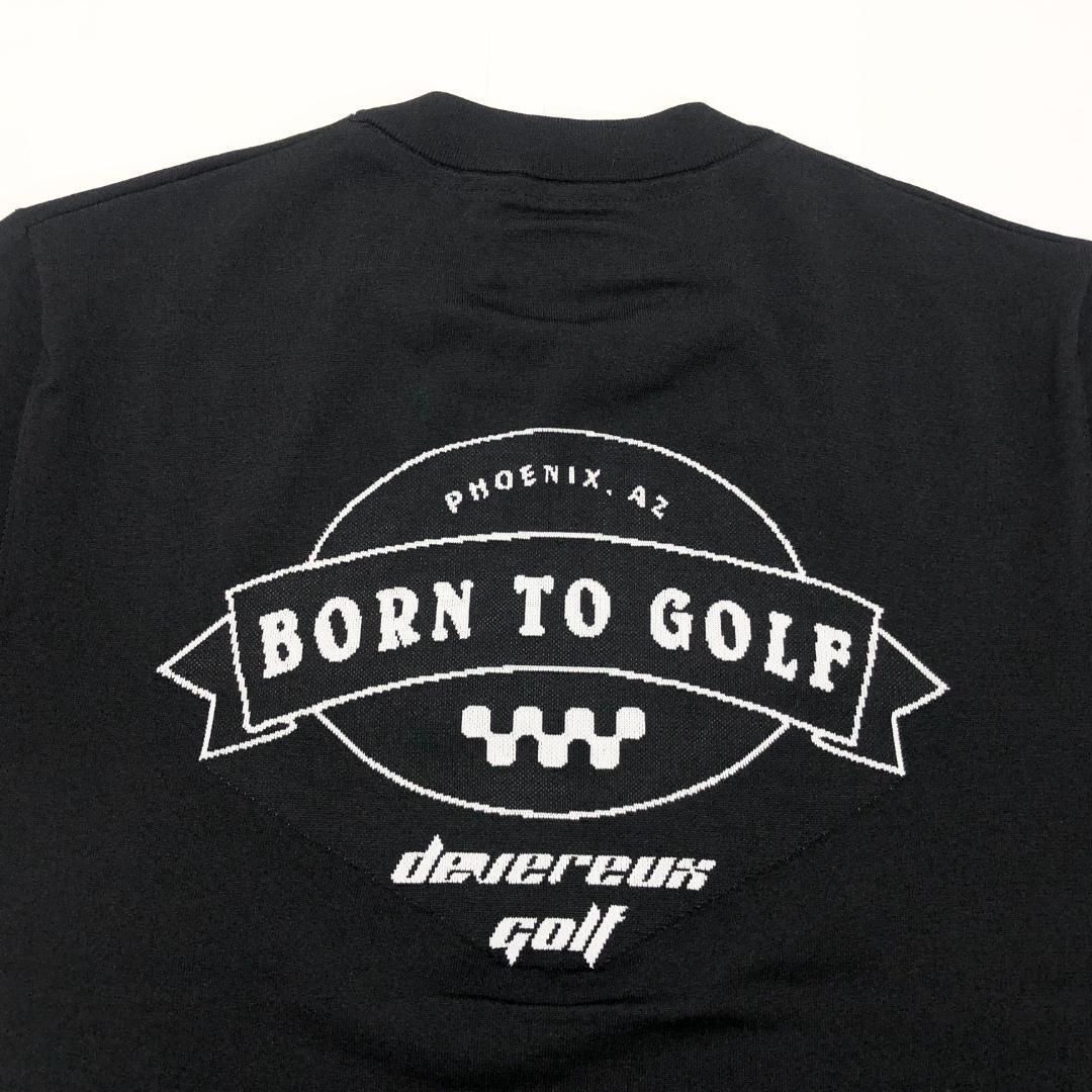 ○★新品未使用　DEVEREUX GOLF　チェッカーニット　M　ブラック 新品 未使用 DEVEREUX GOLF（デヴァローゴルフ） チェッカーリブニット