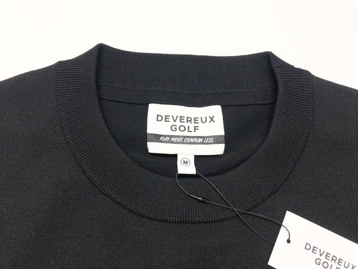 ○★新品未使用　DEVEREUX GOLF　チェッカーリブニット　M　ブラック 新品 未使用 DEVEREUX GOLF（デヴァローゴルフ） チェッカーリブニット