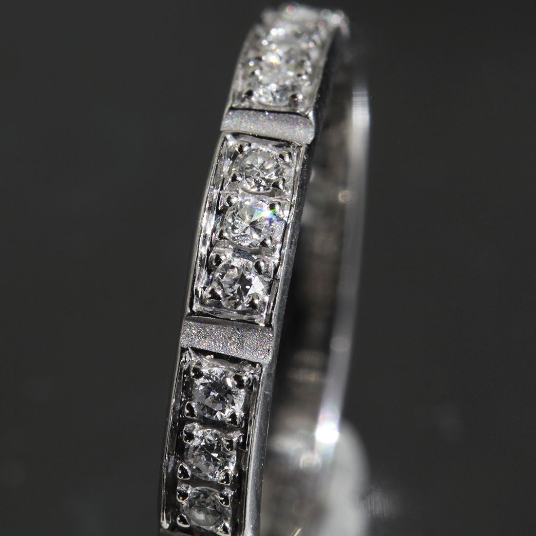 モーブッサン フルダイヤ リング 10 5号 K 18 WG 箱 E 1901